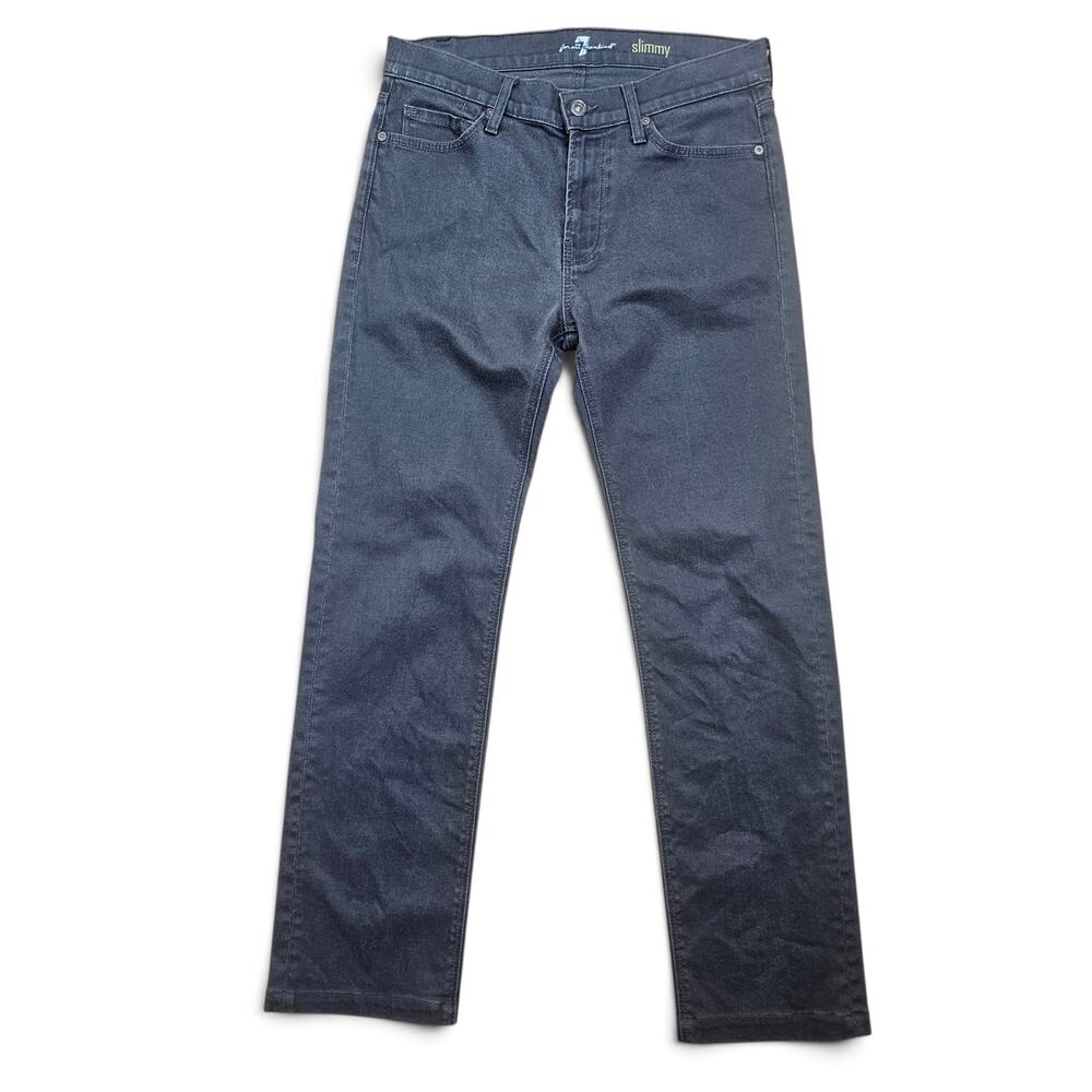 7 FOR ALL MANKIND Slimmy Jean Mens USA 30 Gray Slim Straight Minimalist Designer